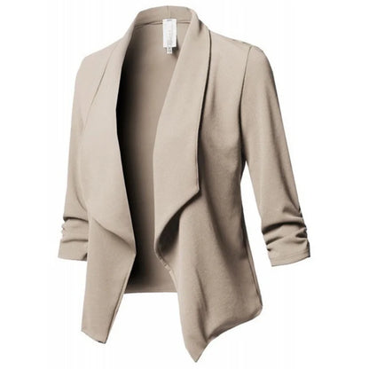 2024 Long Sleeve Women Blazers and Jackets Ruched Asymmetrical Casual Business Suit Lady