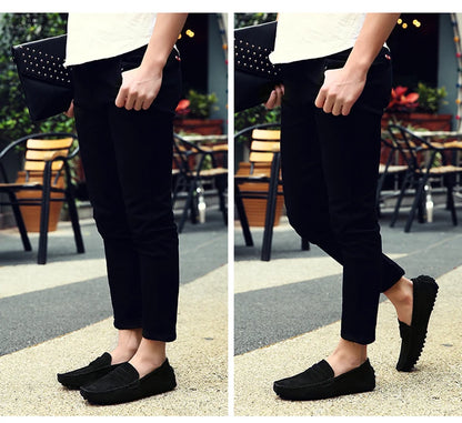 Men's Casual Fashion Genuine Leather Loafers Moccasins Slip-On Driving Shoes 38-50 Size Range Male Flats Comfort Footwear