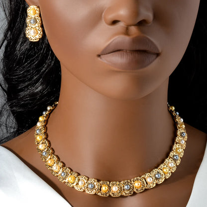 Luxury Quality Jewelry Set For Women Pearl Necklace Bracelet Ring Earring 2024 Trend Wedding Party Jewelry Set Mother's Day Gift