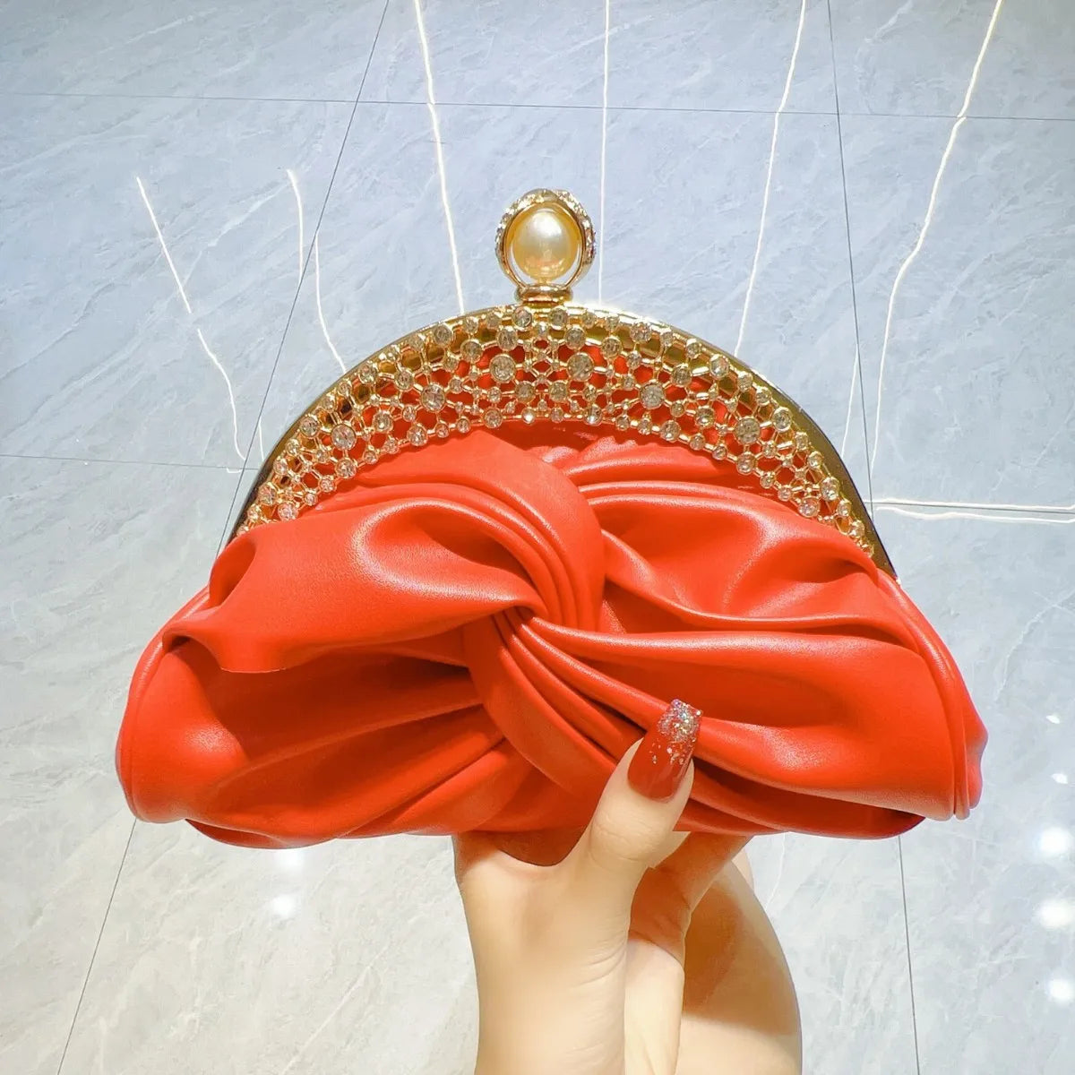 Fashion Women Luxurious Chain Shoulder Bags Red Wedding Party Bags Female Chic Crossbody Bags Prom Clutch Handbags And Purse