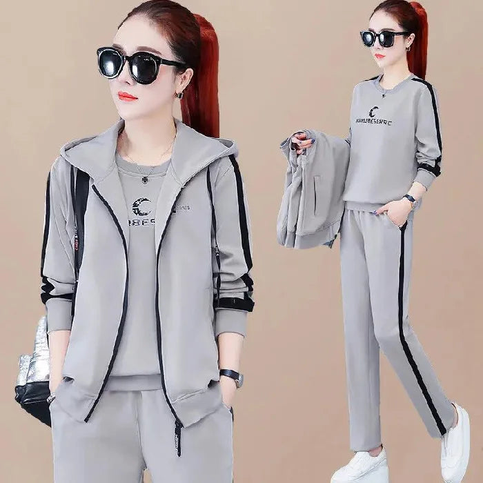 Spring Autumn Women Tracksuit Coats+Sweatshirts+Pants 3Pcs Suit Fashion Outfits Ladies Casual Clothing Sets Loose Sportswear