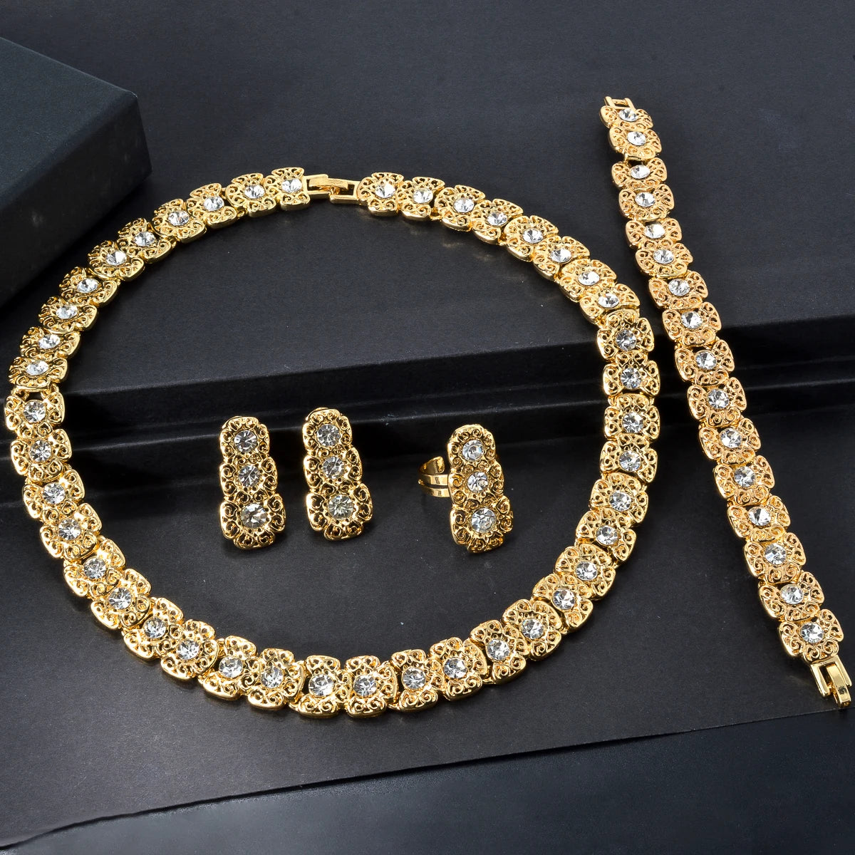 Luxury Quality Jewelry Set For Women Pearl Necklace Bracelet Ring Earring 2024 Trend Wedding Party Jewelry Set Mother's Day Gift