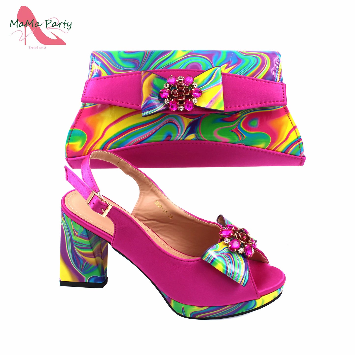 2024 INS Hot Sale New Arrivals Red Color Italian Design Shoes Matching Bag Set Super High Heels Pumps for Garden Party