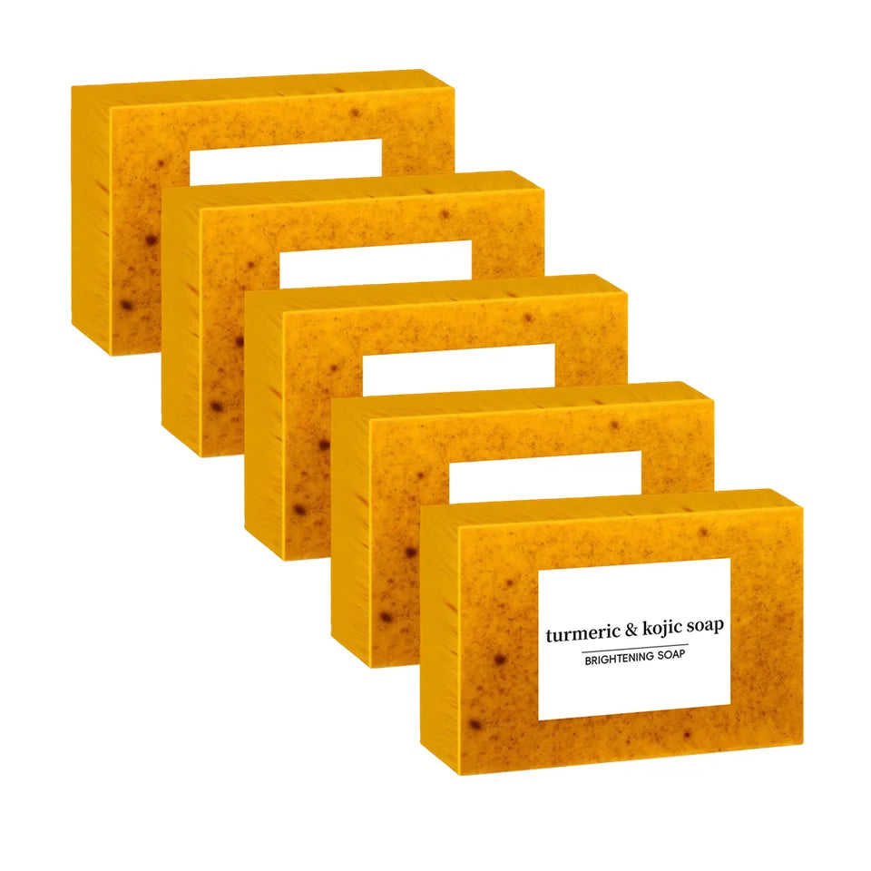 1/2/3/5Pcs 100g Turmeric Hand Made Soap, Lemon Kojic Acid Soap, Shower and Facial Soap Body Care