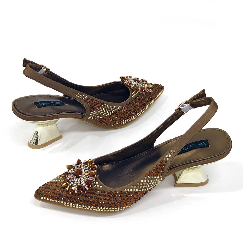 Italian Design Evening Shoes And Bag Paired With Handmade Petal Clutches Pointed Toe High-Heel Shoes For Women Party Shoes