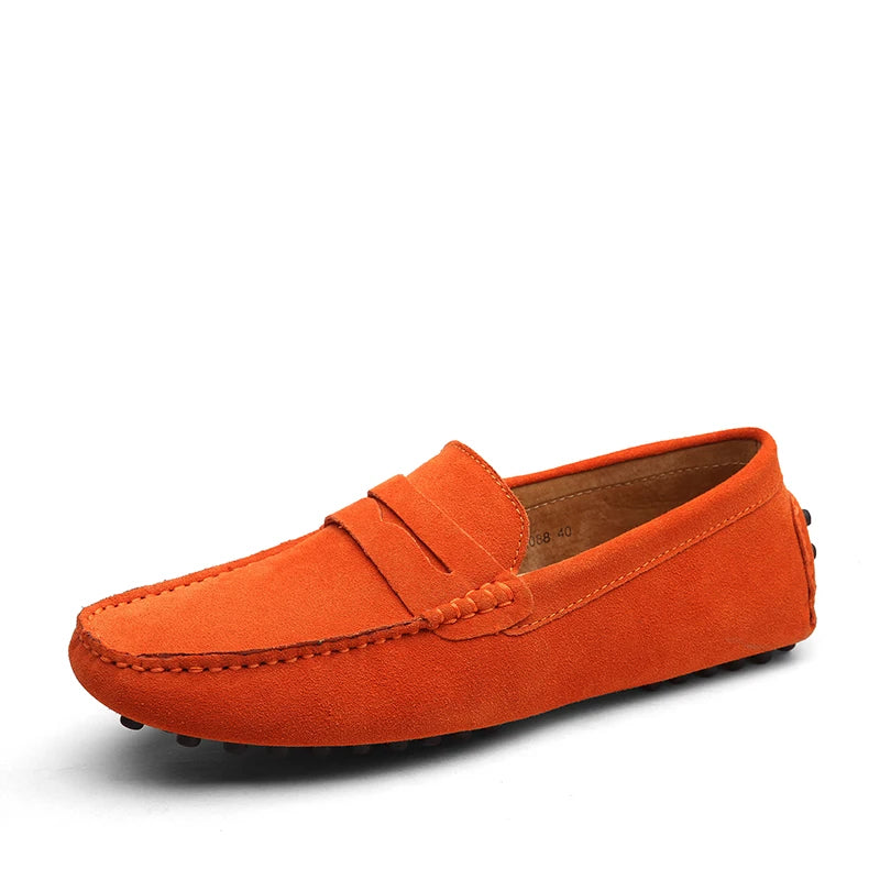 Men's Casual Fashion Genuine Leather Loafers Moccasins Slip-On Driving Shoes 38-50 Size Range Male Flats Comfort Footwear