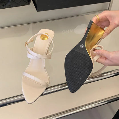 Wedges Sandals High Heels Shoes For Women New In Summer Spring Ankle Strap Luxury Thick Soled Shoes Party Ladies Heeled Sandals