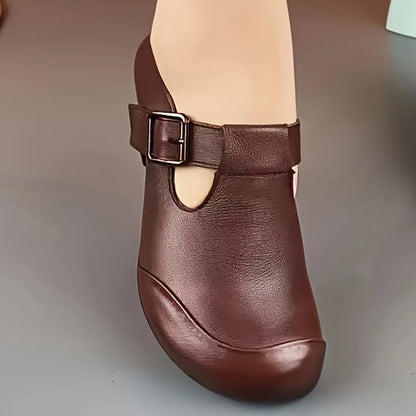 2026 leisure thick-heeled single shoes for women with comfortable anti-skid soft sole for spring and autumn new versatile women'