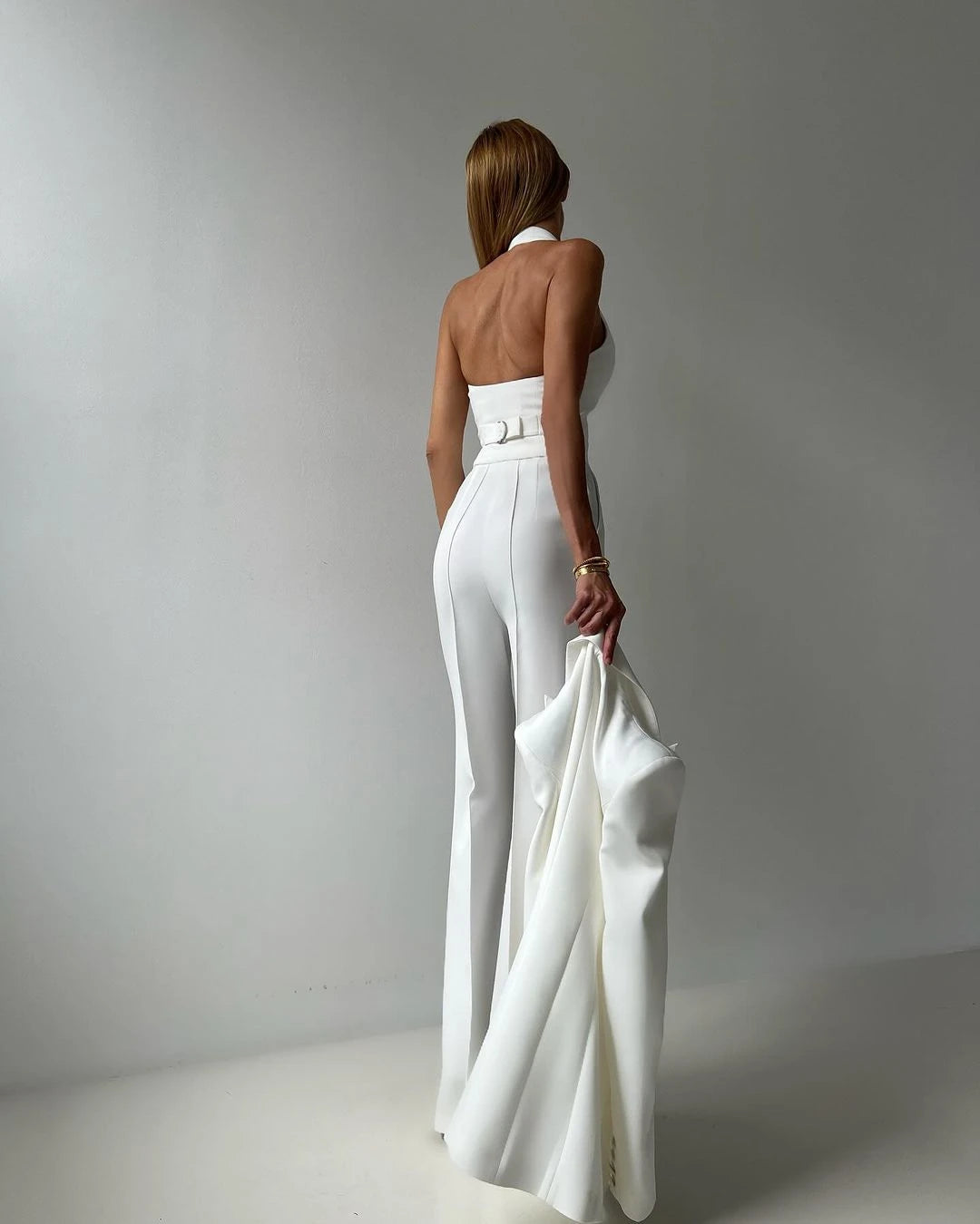 White Women Wedding Pants Suits Slim Fit Ladies Prom Evening Birthday Party Guest Formal Wear Custom Made 3 Pieces