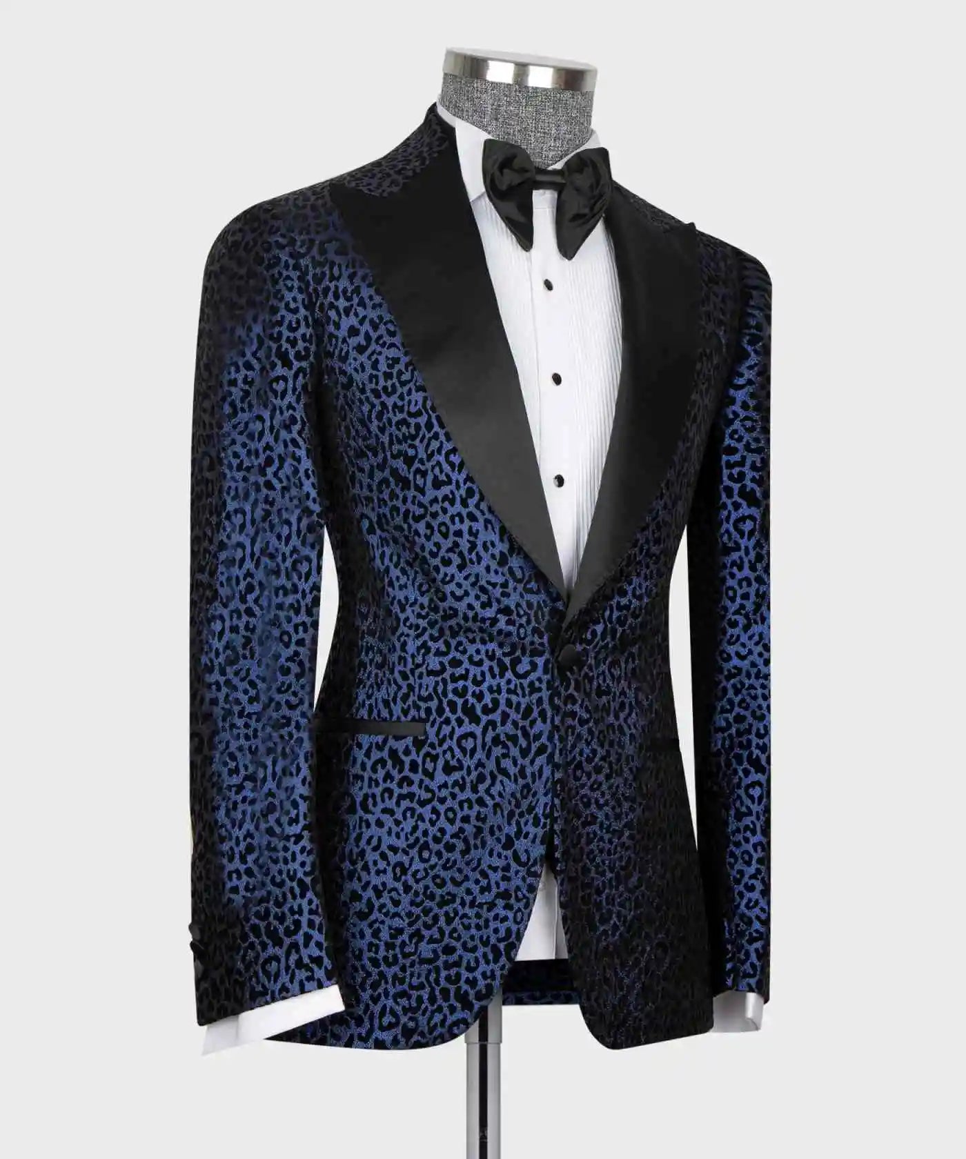 Vintage Men Tuxedos Leopard Print 3 Pcs Jacket Vest Pants Slim Fit Suit Peaked Lapel Evening Blazers Customized For Party