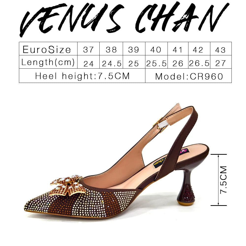 Venus Chan Festive Elegance: Dazzling Heels and Chic Clutch Perfect Combination Of Shoes And Bags for Party Occasions