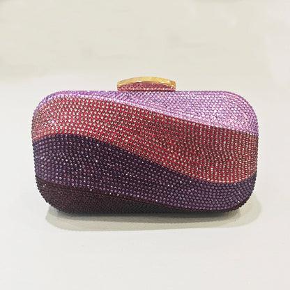 Women Blue/Pink/Green/GOLD Crystal Clutch Evening Bags Metal Hollow Box Minaudiere Handbag Bridal Purse Wedding Party Clutches