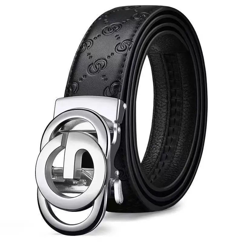 Luxury Men's Belt, Automatic Buckle Belt for Men, High Quality Genuine Leather Belt Printed Design Men's Business Belt Men