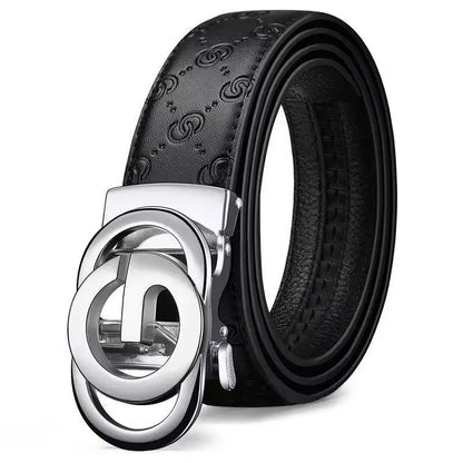 Luxury Men's Belt, Automatic Buckle Belt for Men, High Quality Genuine Leather Belt Printed Design Men's Business Belt Men