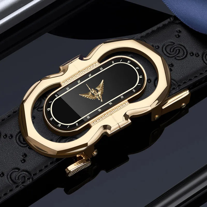 Men's Fashion Automatic Buckle Belt Business Leather Belt Versatile Casual Pants Belt