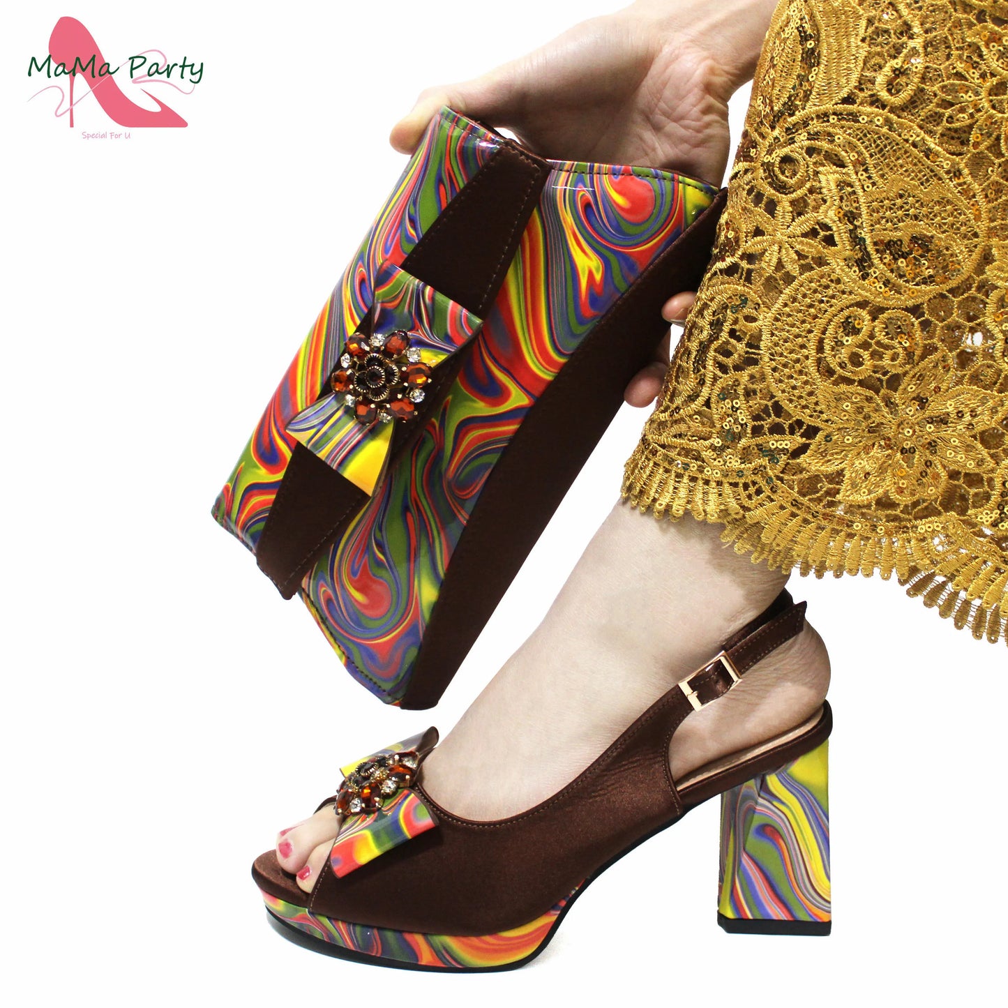 2024 INS Hot Sale New Arrivals Red Color Italian Design Shoes Matching Bag Set Super High Heels Pumps for Garden Party