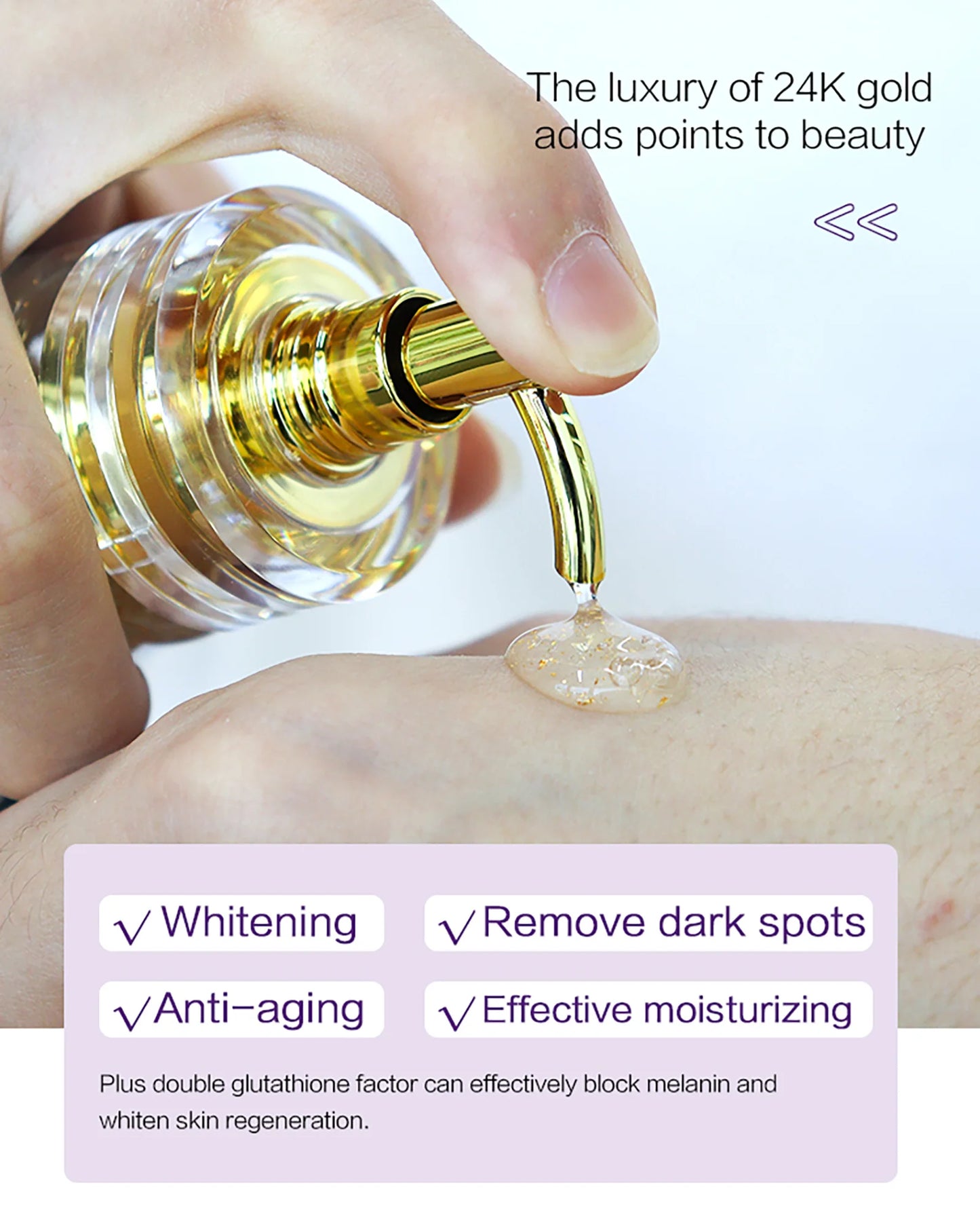 AILKE Glutathione Lighten Body Lotion, Moisturizing, Hydration, Even Skin tone, Improve Dark & Black Skin, Support Private logo