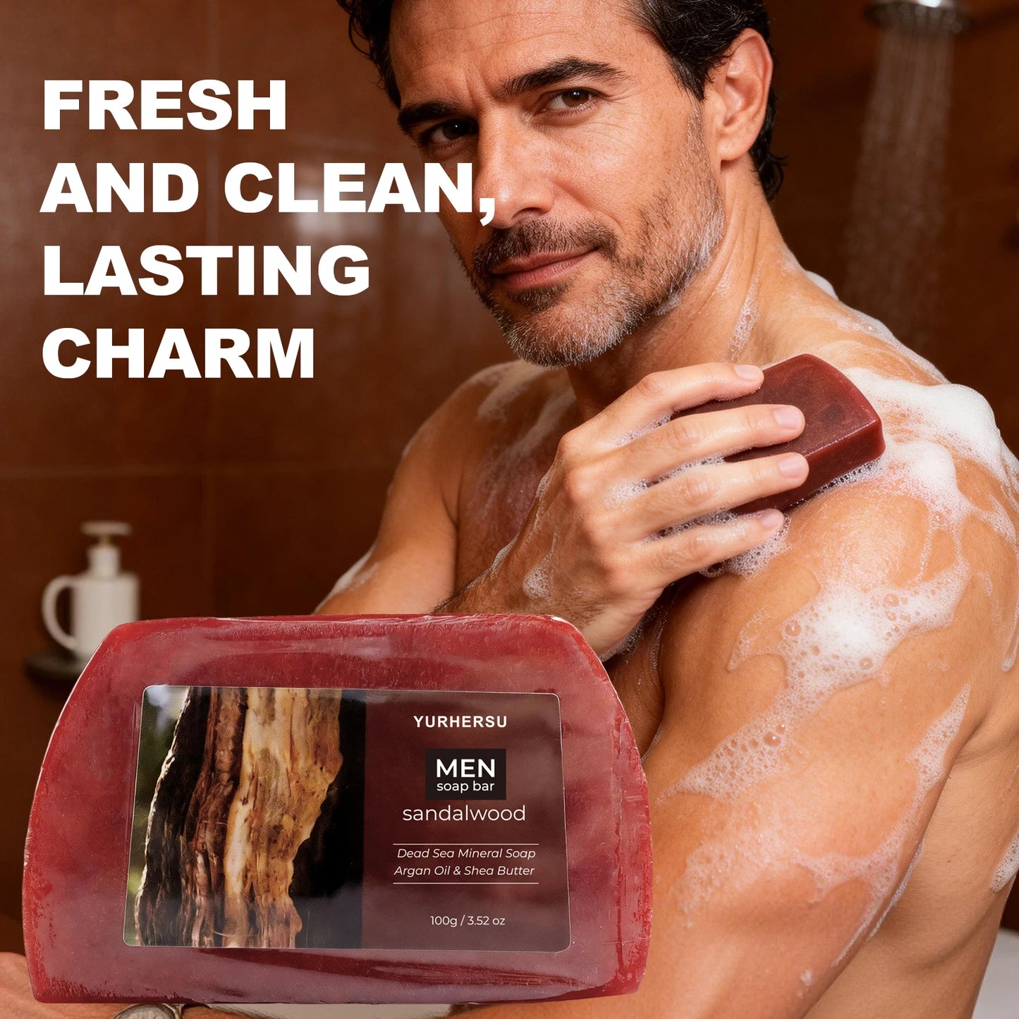 Organic Sandalwood Face Wash Soap, Oil Control, Blackhead Remover, Gentle Cleansing for Men Women, Daily Skin Care