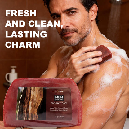 Organic Sandalwood Face Wash Soap, Oil Control, Blackhead Remover, Gentle Cleansing for Men Women, Daily Skin Care