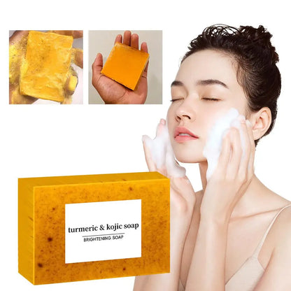 1/2/3/5Pcs 100g Turmeric Hand Made Soap, Lemon Kojic Acid Soap, Shower and Facial Soap Body Care