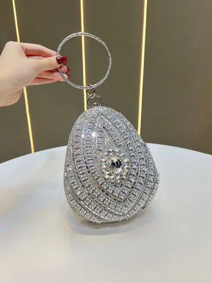 New high-end rhinestone handbag bag fashionable personalized dinner handbag light luxury messenger bag heavy industry handbag
