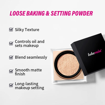 Loose Baking Setting Powder Natural Face Matte Waterproof Brightening Long Lasting Oil Control Loose Powder Makeup Cosmetics