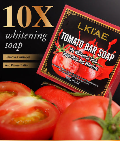 AILKE Natural Tomato Soap Bar, Whitening, Clean and Smooth Skin, Remove Wrinkles, Pigmentation, Acne, For All Skin Types, 200g