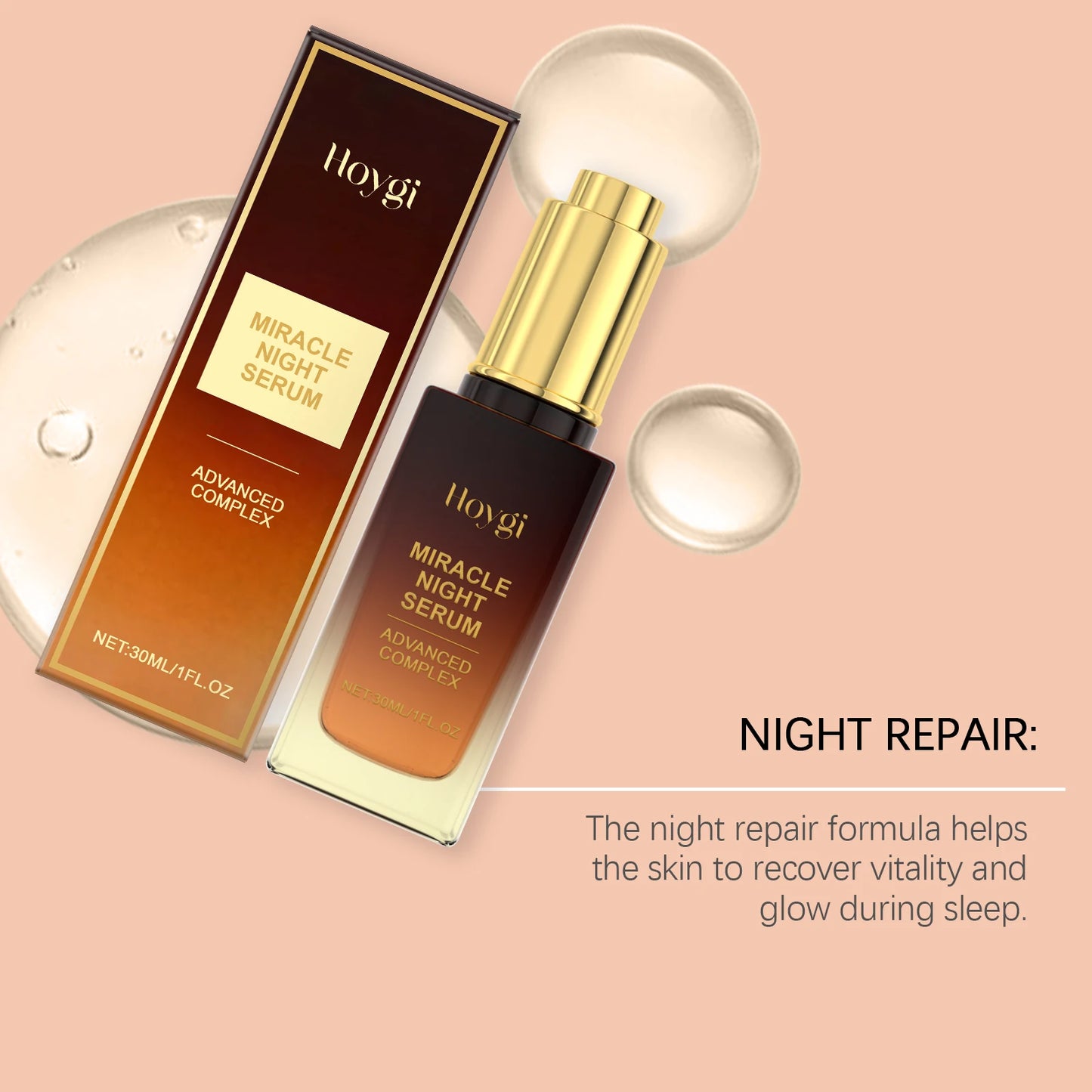 HOYGI Hyaluronic Acid Face Serum Hydrating Tightening Smoothing Nourishing Brightening Fade Fine Lines Anti Aging Facial Essence