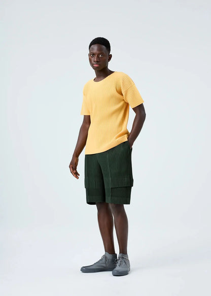 Miyake Pleated Shorts Set Men 2026 Summer New Casual Vest + Elastic Waist High Stretch Cargo Pants 2-Piece Set Unique Versatile