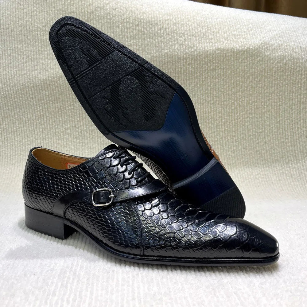 Mens Business Leather Dress Shoes Formal Oxford Lace-Up Comfortable Non-Slip Rubber Sole Office Casual Breathable EU/US Sizes UK