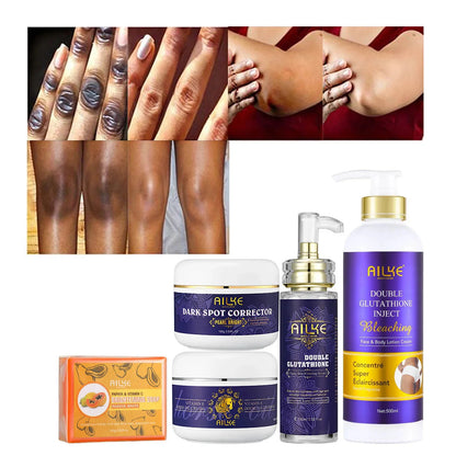 AILKE Whitening Skin Care, With Double Glutathione, Lightening, Moisturizing, Remove Dark Spots, Melanin, Skin Glowing Face Care