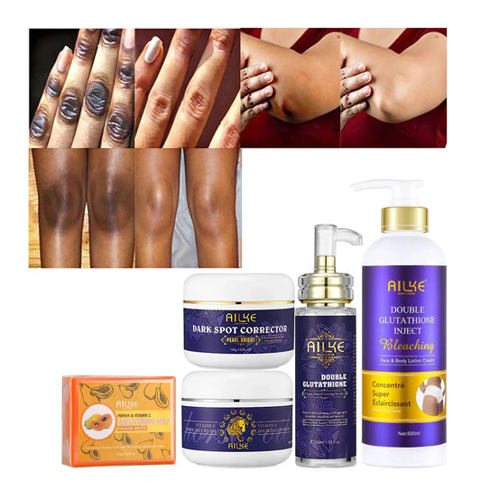AILKE Whitening Skin Care, With Double Glutathione, Lightening, Moisturizing, Remove Dark Spots, Melanin, Skin Glowing Face Care