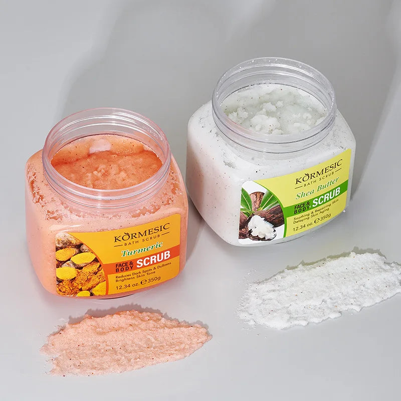 KORMESIC Turmeric Body Scrub Cream Facial Moisturizing Deep Cleansing Milk Rose Gentle Tender Face Exfoliation Skin Care Product
