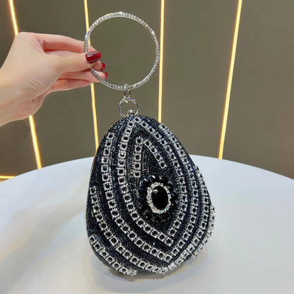 New high-end rhinestone handbag bag fashionable personalized dinner handbag light luxury messenger bag heavy industry handbag