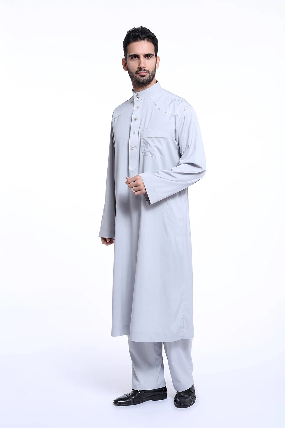 Men Jubba Thobe Muslim Two Pieces Set For Male Pakistan Dubai Saudi Abaya Prayer Islamic Clothing Worship Suit Arabic Ramadan
