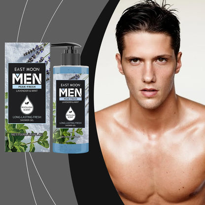 East Moon Peppermint & Lavender Fragranced Body Wash: Dual Botanical Scents, Coolness, Soothing, Long-Lasting Fragrance 100ml