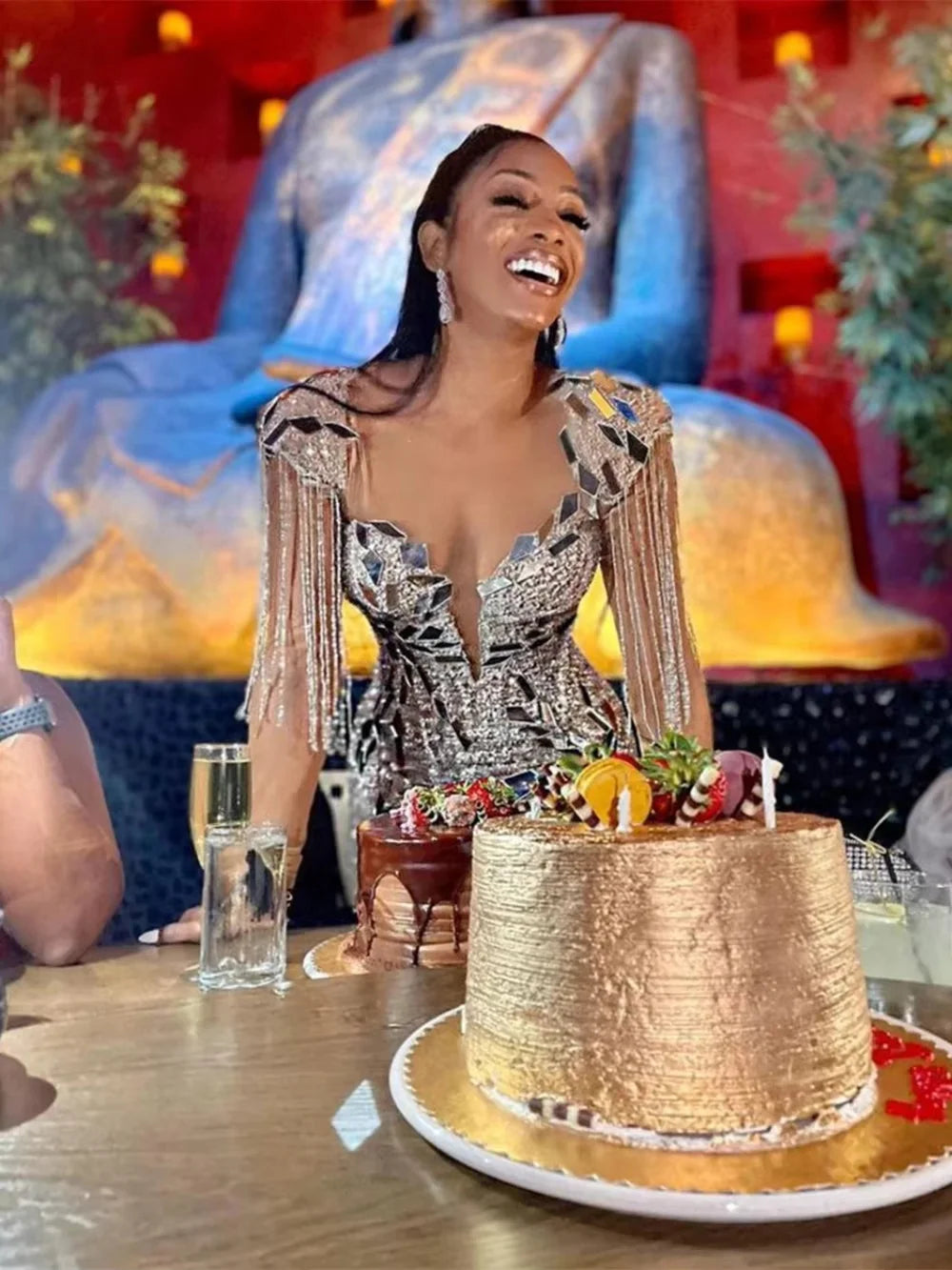 Short Golden Prom Dresses Luxury Black Girls Beaded Crystal with Tassel Birthday Cocktail Party Gowns Homecoming Customized
