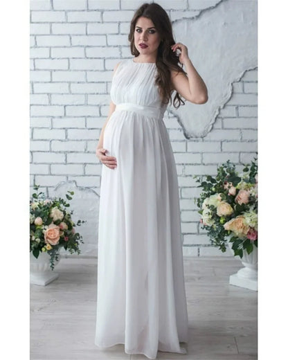 Woman Pregnancy Clothes New Sleeveless Maternity Dresses Photoshoot Women See-through High Elastic Net Photography Dress