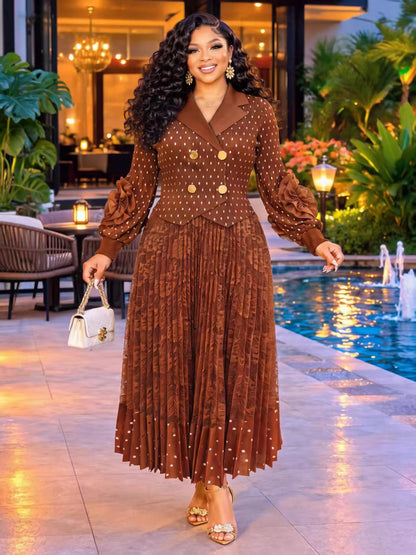 african dresses for woman wedding party evening dress miyake-pleated lace african outfits for ladies dashiki robe africaine