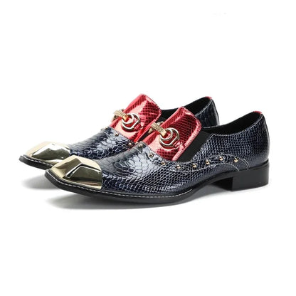 luxury mens shoes designer like snake pattern Dress shoes man Gentleman Slip On Oxfords genuine leather shoes for men Fashion