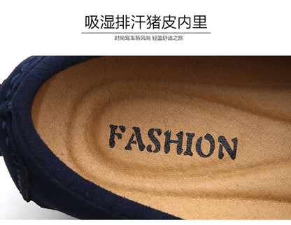 Men's Casual Fashion Genuine Leather Loafers Moccasins Slip-On Driving Shoes 38-50 Size Range Male Flats Comfort Footwear