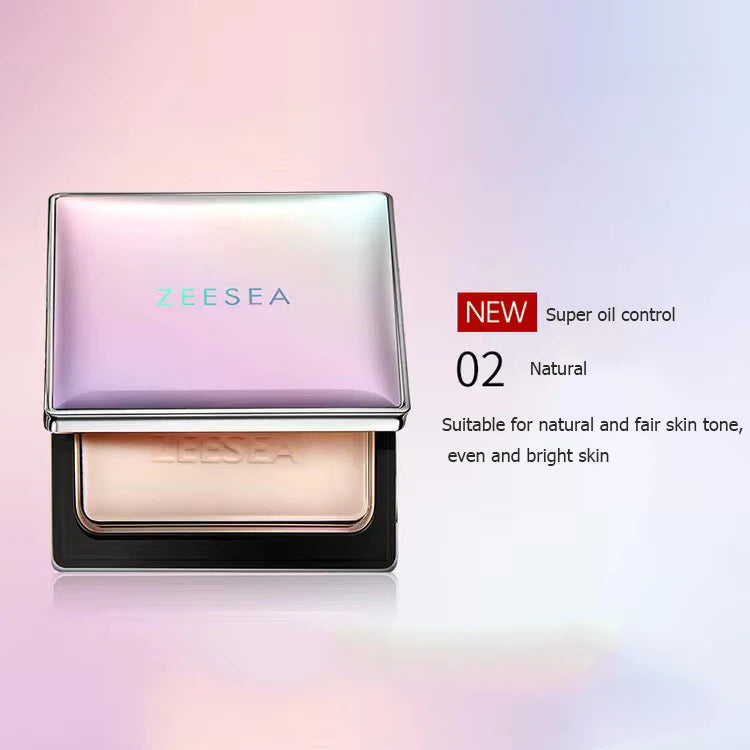 ZEESEA Compact Foundation Powder Natural Light Coverage Matte Soft Waterproof Oil Control Setting Powder