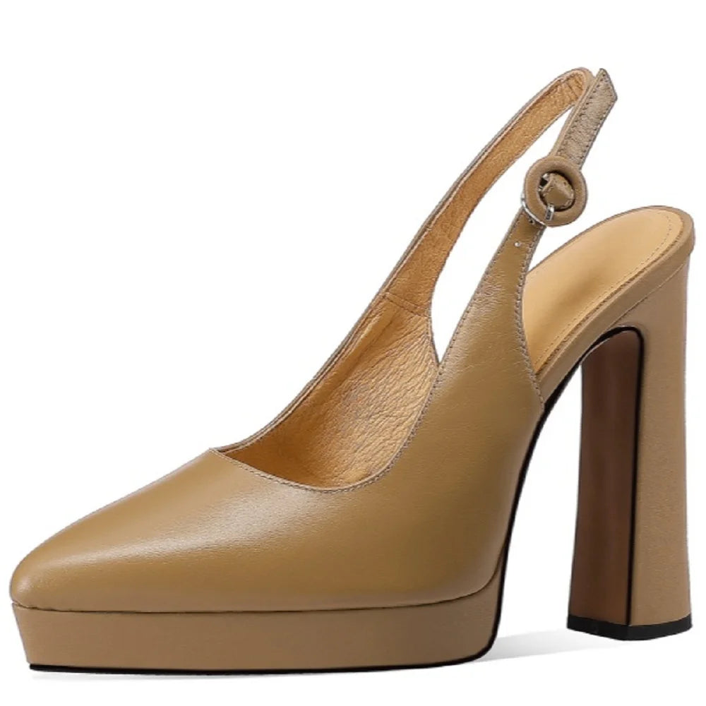 【JOCHEBED HU】New Fashion Women Sandal Shoes Sexy Genuine Patent Leather High Heels Pointed Toe Dress Party Wedding Shoes 33-40