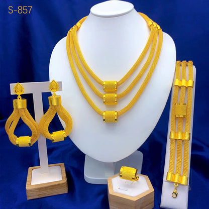 AU999 Coin "Wealth Flow" Bridal Set Women's 24K Gold - Anti-deform, secure, marriage & wealth blessings