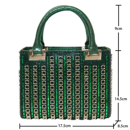 2025 Luxury High-end Crystal Diamond Women Evening Clutch Bag Fashion Design Big Rhinestone Wedding Party Handbags Shoulder Bag