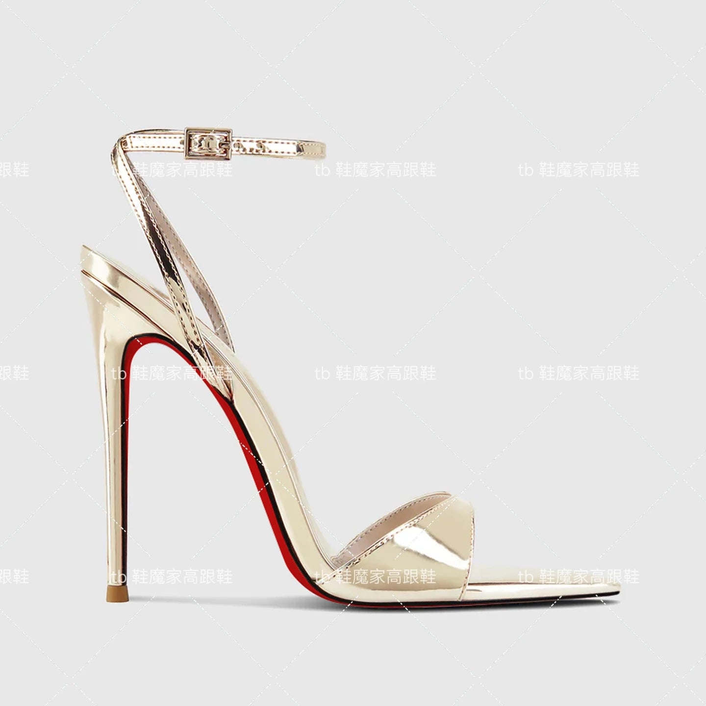 Fashionable and sexy high heels 2025 new pointed toe open toe straight buckle sandals for women's fashion plus size shoes