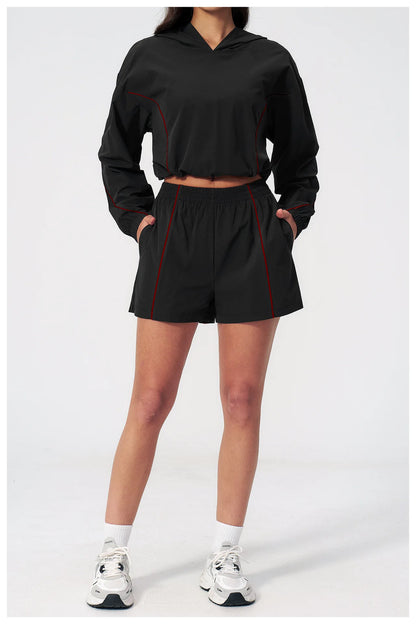 Summer Sunscreen Sports Set 2piece Yoga Women's Fitness Set Sunscreen Long Sleeve Zipper Top Fitness Exercise Speed Drying Pants