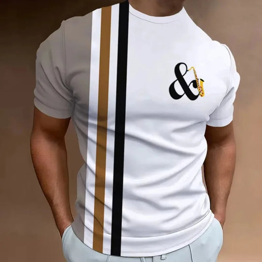 Retro Men'S T-Shirt 3d Printed Clothing Daily Casual Short Sleeve Designer Tees Top Round Neck Loose Oversized Shirt Punk Style
