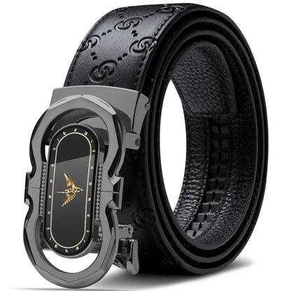 Men's Fashion Automatic Buckle Belt Business Leather Belt Versatile Casual Pants Belt