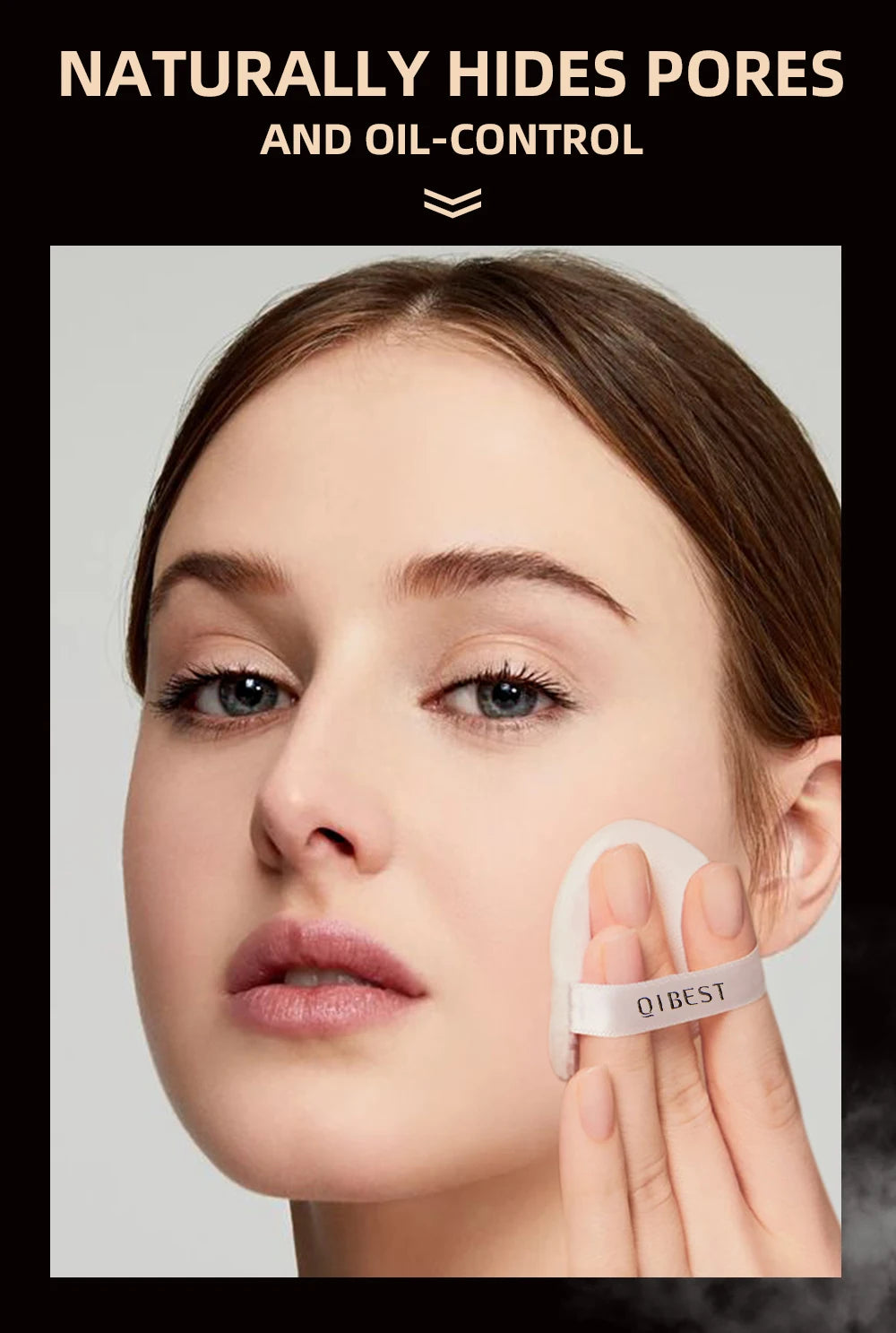QIBEST 4 Colors Loose Powder Waterproof Oil-Control Matte Finish Compact Setting Powder Long-Lasting Invisible Pores Face Makeup